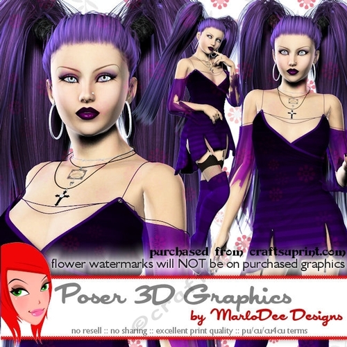 Gothic Halloween Witchery Poser Tube Graphics set 5