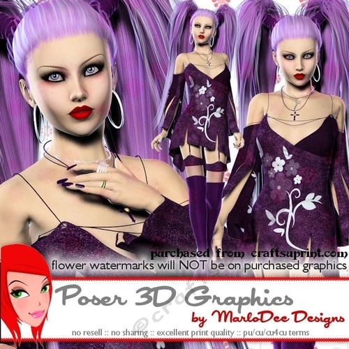 Gothic Halloween Witchery Poser Tube Graphics set 7
