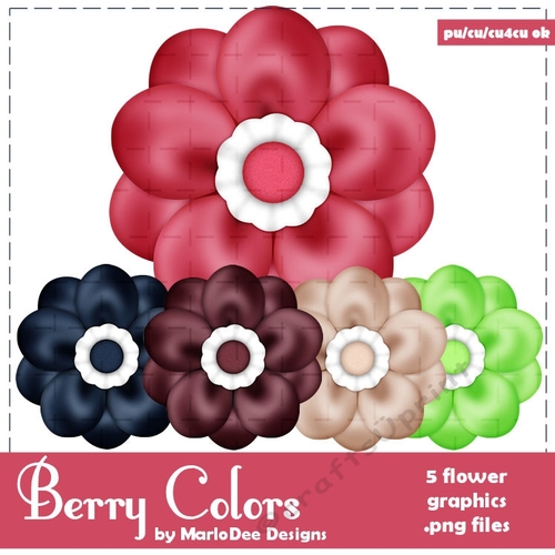 Berry Colors Flower Graphics set 1 