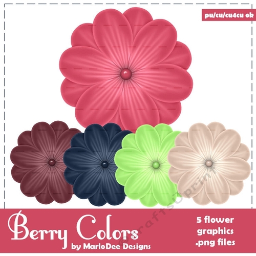 Berry Colors Flower Graphics set 2