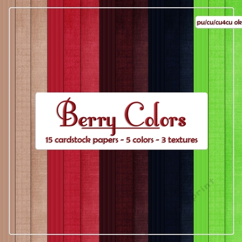 Berry Colors Digital A4 Cardstock Papers Backgrounds
