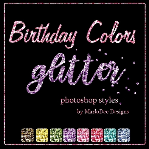 Birthday Colors 1 Glitter Photoshop Styles