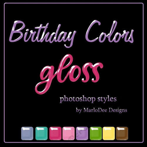 Birthday Colors 1 Gloss Photoshop Styles