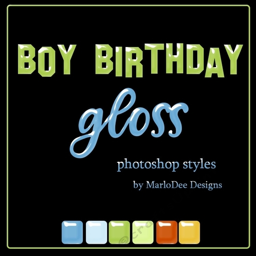Boys Birthday Colors Gloss Photoshop Styles