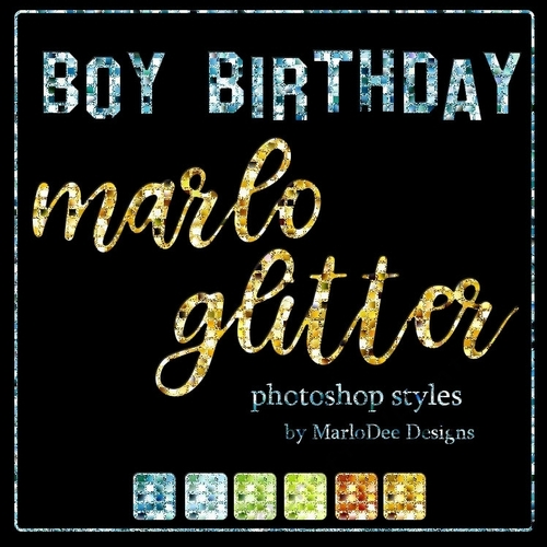Boys Birthday Colors Marlo Glitter Photoshop Styles