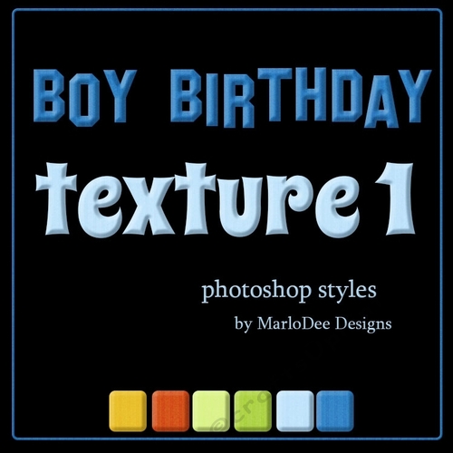 Boys Birthday Colors Texture Photoshop Styles
