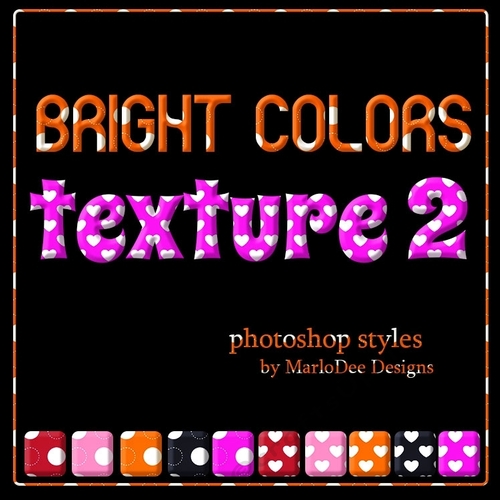Bright Colors Dots & Hearts Pattern Photoshop Styles