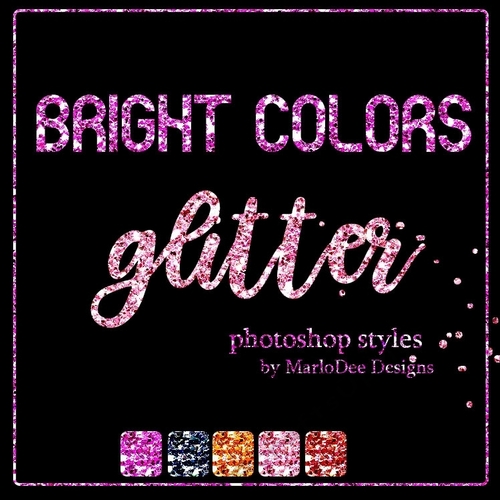 Bright Colors Glitter Pattern Photoshop Styles