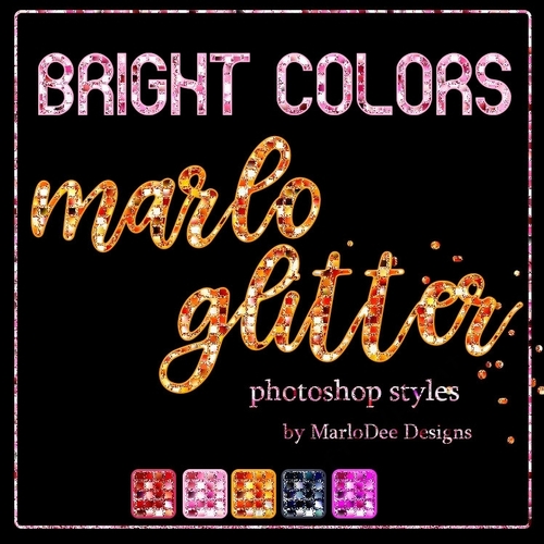 Bright Colors Marlo Glitter Pattern Photoshop Styles