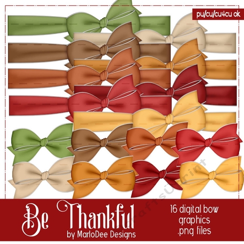 Be Thankful Fall Colors Digital Bows pkg 1