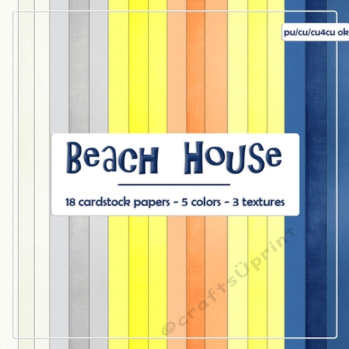 Beach House Colors Digital Cardstock Paper Backgrounds
