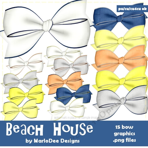 Beach House Colors Digital Bow Graphics