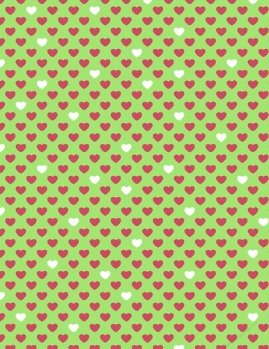 Berry Red & White Hearts on Lime Green Digital A4 Paper Background {BC}