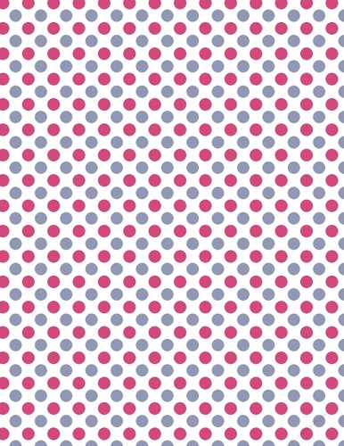 Blue & Dark Pink Polka Dots on White Digital A4 Paper Background