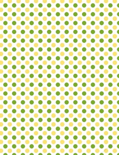 Green & Yellow Polka Dots on White Digital A4 Paper Background