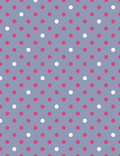 Dark Pink & White Polka Dots on Blue Digital A4 Paper Background