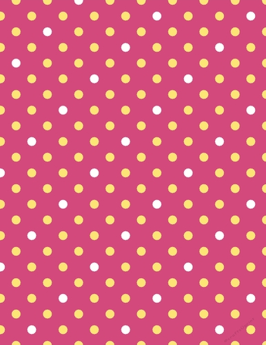 Yellow & White Polka Dots on Pink Digital A4 Paper Background