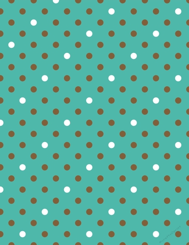  Brown & White Polka Dots on Teal Blue Digital A4 Paper Background {BC}