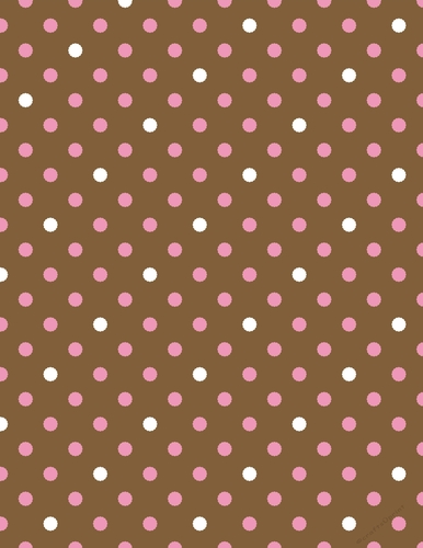  Pink & White Polka Dots on Brown Digital A4 Paper Background {BC}