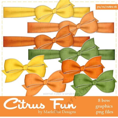 Citrus Fun Colors Digital Bows pkg 1