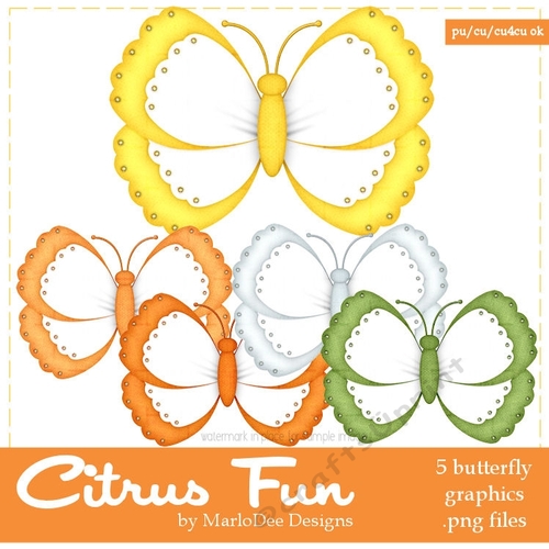 Citrus Fun Colors Butterfly Graphics