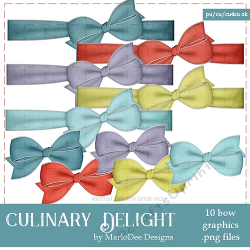 Culinary Delight Colors Bow Graphics package 1