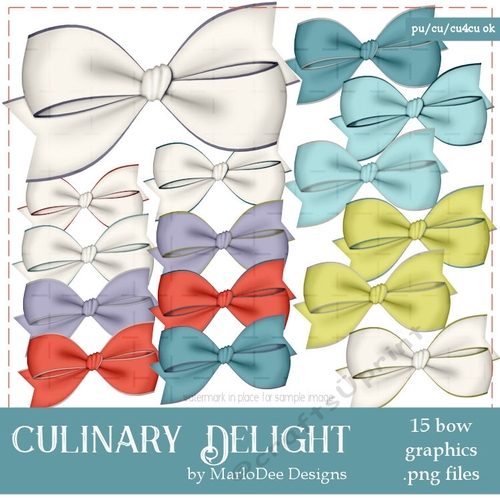 Culinary Delight Colors Bow Graphics package 2