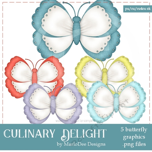 Culinary Delight Colors Butterfly Graphics package 1