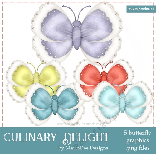 Culinary Delight Colors Butterfly Graphics package 2