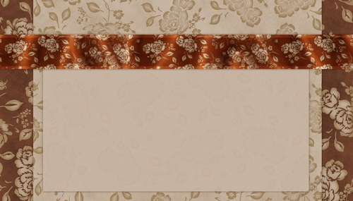 Dark Brown Floral with Copper Color Ribbon Background
