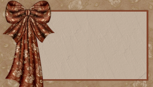 Dark Brown Floral with Brown Color Elegant Bow Background