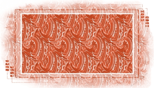 Burnt Orange Paisley Mask Design on White Background