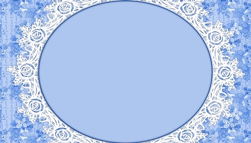 Pretty Blue & White Tag on Blue Floral Background