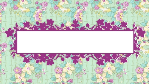 Pretty White & Purple Tag on Floral Background