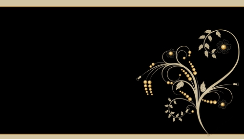 Tan Swirl Design on Black Background with Tan Edges