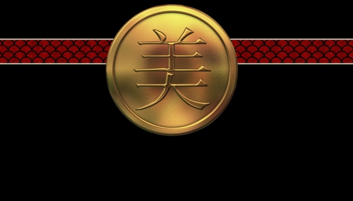 Asian Coin Beauty on Black Background