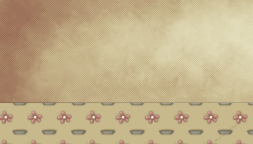 Red Flowers & Little Pies on Tan Textured Background