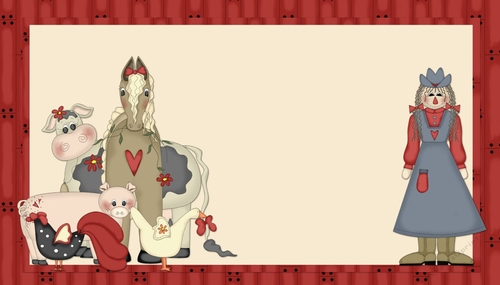 Country Farm Girl with Farm Animals Background d1