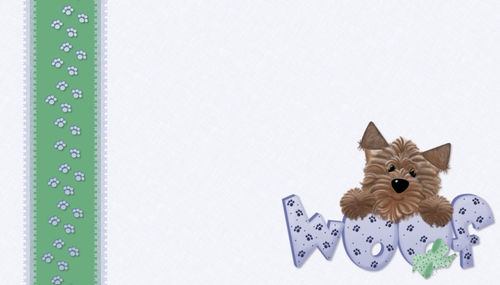 Woof Boy Dog on White Background