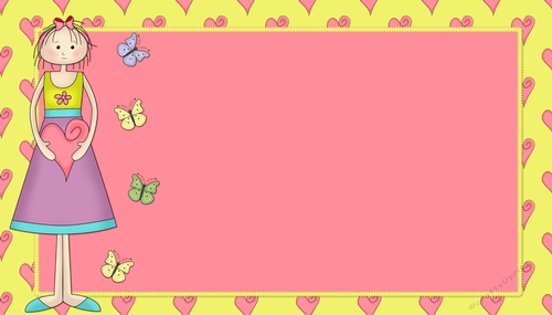 Little Girl with Butterflies on Bright Colors Background d1