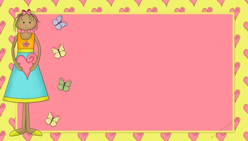 Little Girl with Butterflies on Bright Colors Background d2