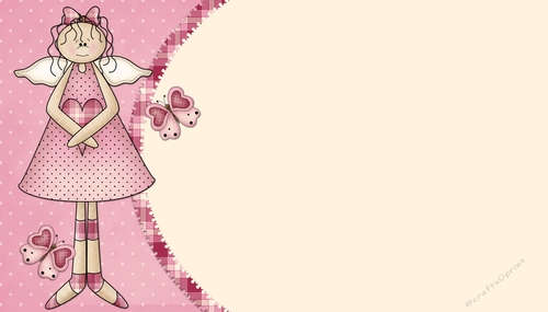 Little Angle Girl with Butterflies Background 