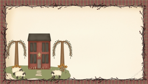 Prim Country Saltbox House Themed Background d2