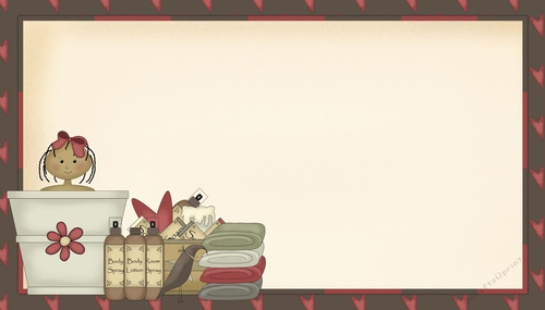 Prim Country Soap Bath Girl Background d2