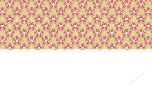 Pink Flowers on Yellow Topper White Background