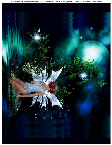 Fantasy Fairy on Island A4 Topper d1