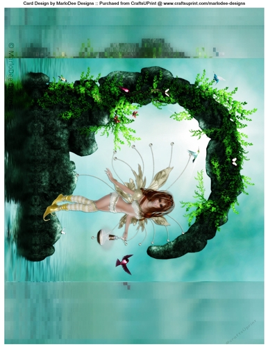 Fantasy Fairy on Island A4 Topper d3