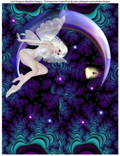 Fantasy Fairy on Moon Wild Abstract A4 Topper