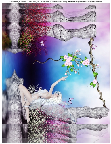Fantasy Fairy with Pink Flowers A4 Topper