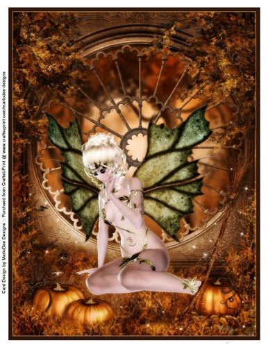 Fantasy Fall Season Beautiful Fairy A4 Topper